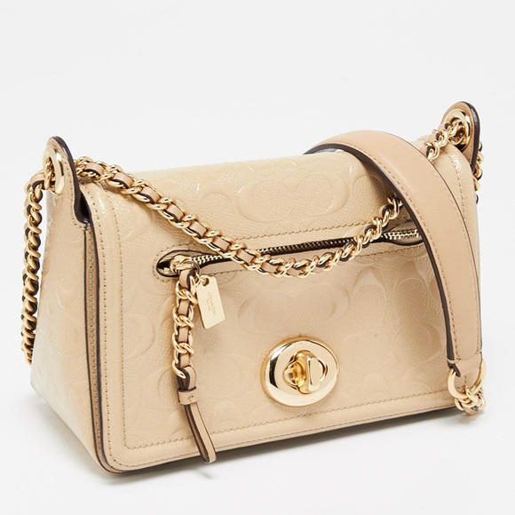 Coach Lex Signature Flap Chain Crossbody Shoulder Bag - Picture 1 of 8